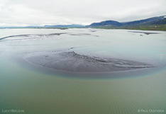 Shallow in the fjord Borgarfjörður in western Iceland. Aerial photo captured with a camera drone (Phantom) by Paul Oostveen.