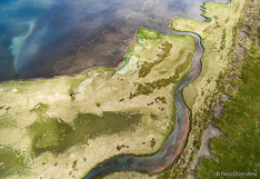Lake Sigriðarstaðavatn and land in northern Iceland. Aerial photo captured with a camera drone (Phantom) by Paul Oostveen.