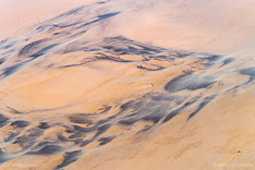 Bay/fjord Kaldalon in the Westfjords of Iceland. Aerial photo captured by drone.