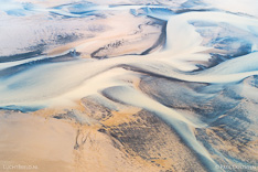 Bay/fjord Kaldalon in the Westfjords of Iceland. Aerial photo captured by drone.