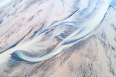 Bay/fjord Kaldalon in the Westfjords of Iceland. Aerial photo captured by drone.