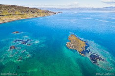 Coast along Mjoifjördur in the Westfjords of Iceland. Aerial photo captured by drone.