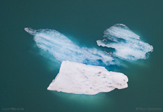 Floating icebergs in Jökulsárlón glacier lagoon in Iceland. Aerial photo captured with a camera drone (Phantom) by Paul Oostveen.
