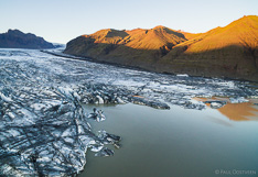 Glacier tongue Skaftafellsjökull in Iceland. Aerial photo captured with a camera drone (Phantom) by Paul Oostveen.