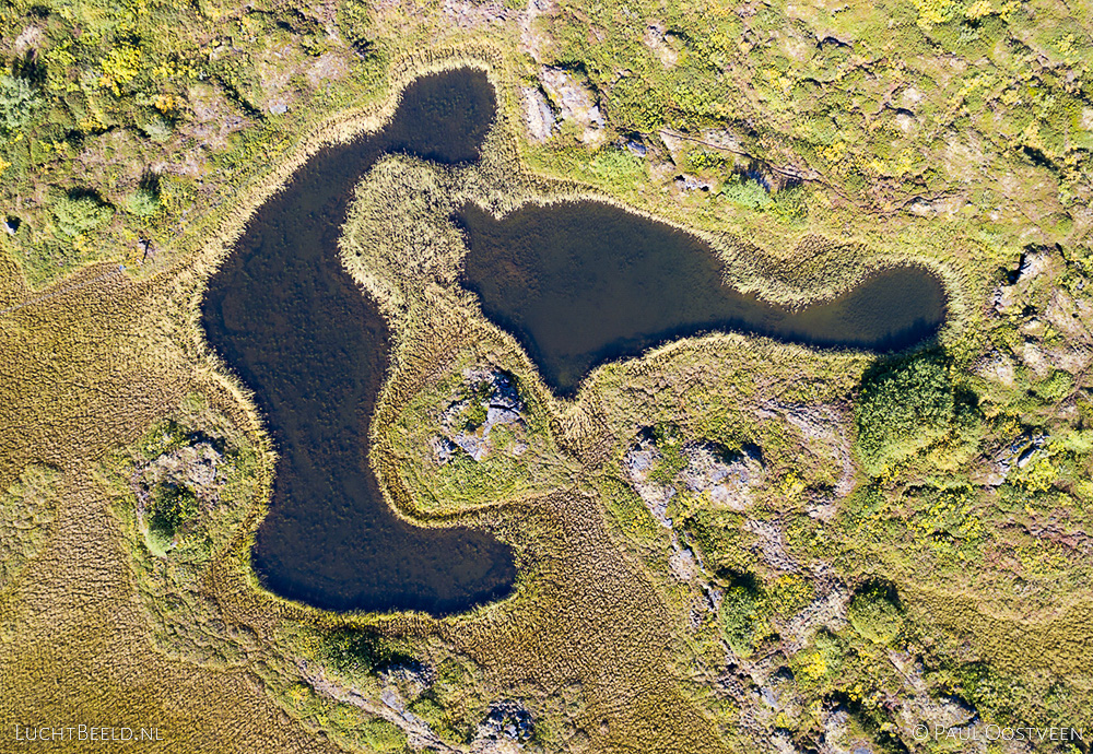 Small lakes in northern Iceland. Aerial photo captured with a camera drone (Phantom) by Paul Oostveen.