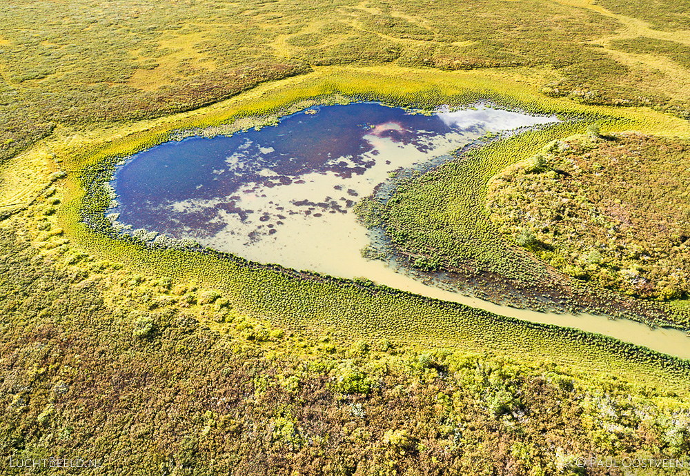 Small lake in northern Iceland. Aerial photo captured with a camera drone (Phantom) by Paul Oostveen.