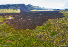 Landslide from Fagraskógarfjall mountain in Hítardalur in West Iceland. Aerial photo captured with a camera drone (Phantom) by Paul Oostveen.
