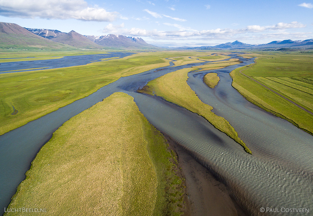 River Héraðsvötn in northern Iceland. Aerial photo captured with a camera drone (Phantom).