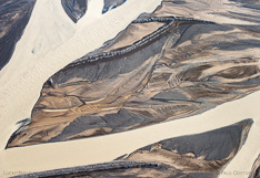 River Jökulsá á Fjöllum in the interior of Iceland. Aerial photo captured from a helicopter.