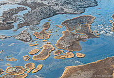 River in the interior of Iceland. Aerial photo captured from a helicopter.