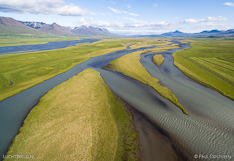 River Héraðsvötn in northern Iceland. Aerial photo captured with a camera drone (Phantom).