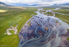River Héraðsvötn in northern Iceland. Aerial photo captured with a camera drone (Phantom).