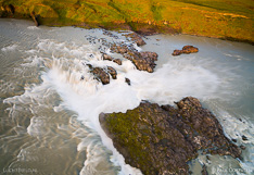 Urriðafoss (Urridafoss) waterfall in Iceland. Long exposure aerial photo captured with a camera drone (Phantom) with aid of a PolarPro ND64 filter. Photographer: Paul Oostveen.