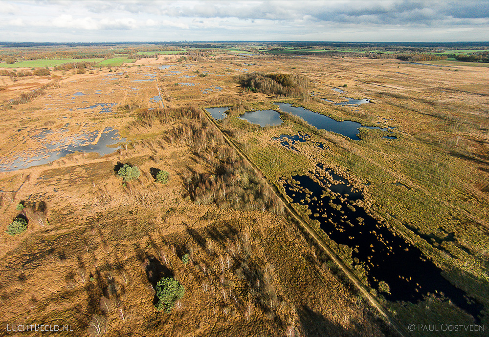 Haaksbergerveen in de herfst, gefotografeerd met een camera drone door Paul Oostveen.