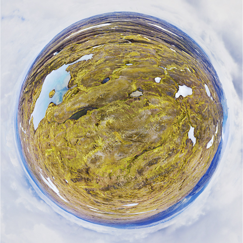 Kollabudaheidi: 360 degrees panorama made with a camera drone by Paul Oostveen.