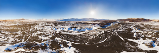 Geitland with Langjökull in Iceland - 360 graden drone panorama captured by Paul Oostveen with camera drone