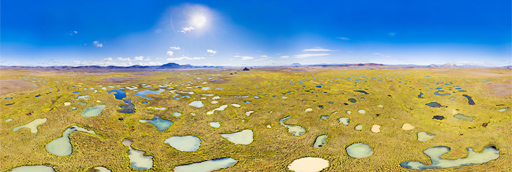 Lakes in Möðrudalsöræfi in Iceland - 360 graden drone panorama captured by Paul Oostveen with camera drone