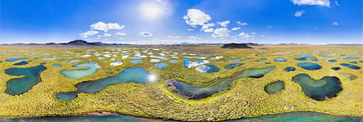 Lakes at Möðrudalsöræfi in Iceland - 360 graden drone panorama captured by Paul Oostveen with camera drone