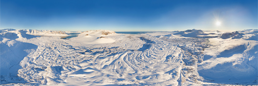 North Snaefellsnes in Iceland in winter - 360 graden drone panorama captured by Paul Oostveen with camera drone