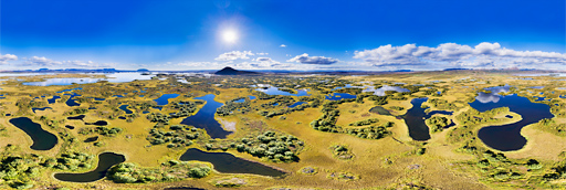 Hidden lakes near Mývatn - 360 graden drone panorama captured by Paul Oostveen with camera drone