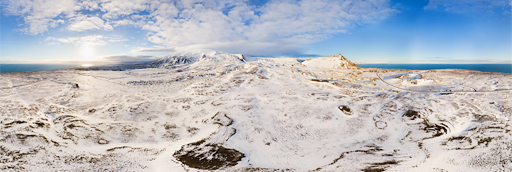 Snæfellsjökull-and-Stapafell-in-winter - 360 graden drone panorama captured by Paul Oostveen with camera drone