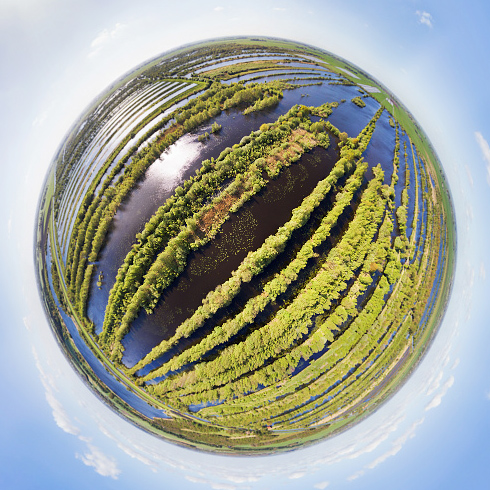 De Deelen in Friesland: 360 graden panorama gemaakt met een camera drone door Paul Oostveen.