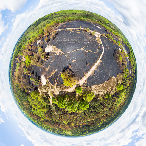 Meinweg na de bosbrand - 360 graden drone panorama gemaakt met een camera drone door Paul Oostveen.