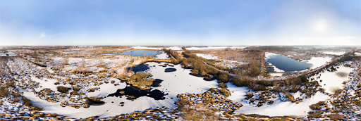 Sneeuw in het Haaksbergerveen - 360 graden drone panorama captured by Paul Oostveen with camera drone
