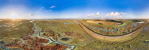 De Deelen in FrieslandVerdronken land van Saeftinghe - 360 graden drone panorama captured by Paul Oostveen with camera drone