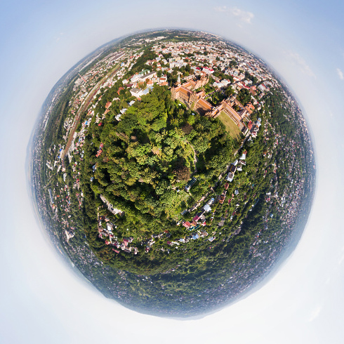 Chernivtsi city with university in Ukraine - 360 graden drone panorama captured by Paul Oostveen with camera drone