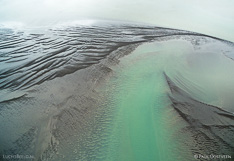 Shallow in the fjord Borgarfjörður in western Iceland. Aerial photo captured with a camera drone (Phantom) by Paul Oostveen.