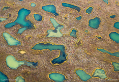 Small lakes in Möðrudalsöræfi in north Iceland. Aerial photo captured from a helicopter by Paul Oostveen.