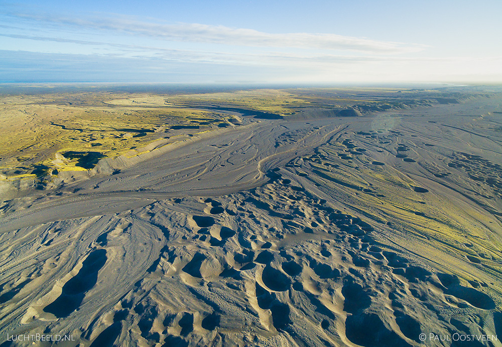 Skeiðarársandur in Iceland, close to Skeiðarárjökull. Aerial photo captured with a camera drone (Phantom) by Paul Oostveen.