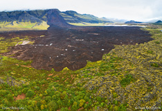 Landslide from Fagraskógarfjall mountain in Hítardalur in West Iceland. Aerial photo captured with a camera drone (Phantom) by Paul Oostveen.