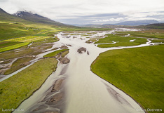 River Héraðsvötn in northern Iceland. Aerial photo captured with a camera drone (Phantom).