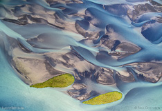 Glacial river Héraðsvötn in northern Iceland. Aerial photo captured with a camera drone (Phantom).