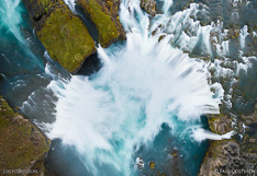 Goðafoss waterfall in Iceland. Long exposure aerial photo captured with a camera drone (Phantom) with aid of a PolarPro ND64 filter. Photographer: Paul Oostveen.