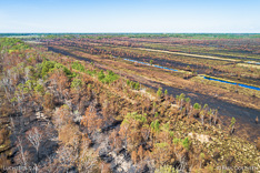 Deurnese Peel na de grote brand van april 2020 - luchtfoto gemaakt met een drone.